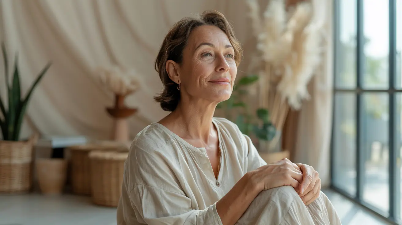 Relaxed individual enjoying a calm, healthy lifestyle